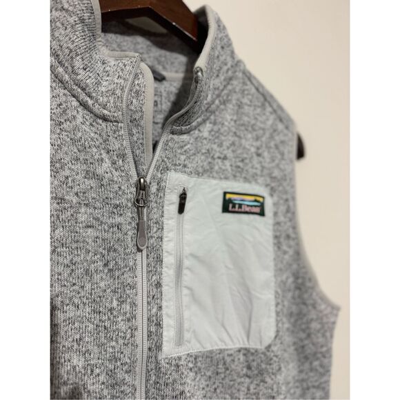 L.L. Bean Sweater Fleece Vest Womens XL Reg Gray Long Full Zip Outdoor Pocket - Picture 4 of 9